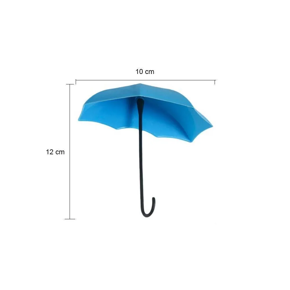 0486_3pcs/set Cute Umbrella Wall Mount Key Holder Wall Hook Hanger Organizer Durable Wall hooks bathroom kitchen Umbrella Wall Hook