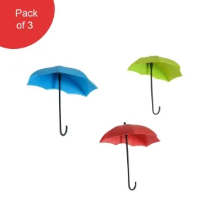 0486_3pcs/set Cute Umbrella Wall Mount Key Holder Wall Hook Hanger Organizer Durable Wall hooks bathroom kitchen Umbrella Wall Hook