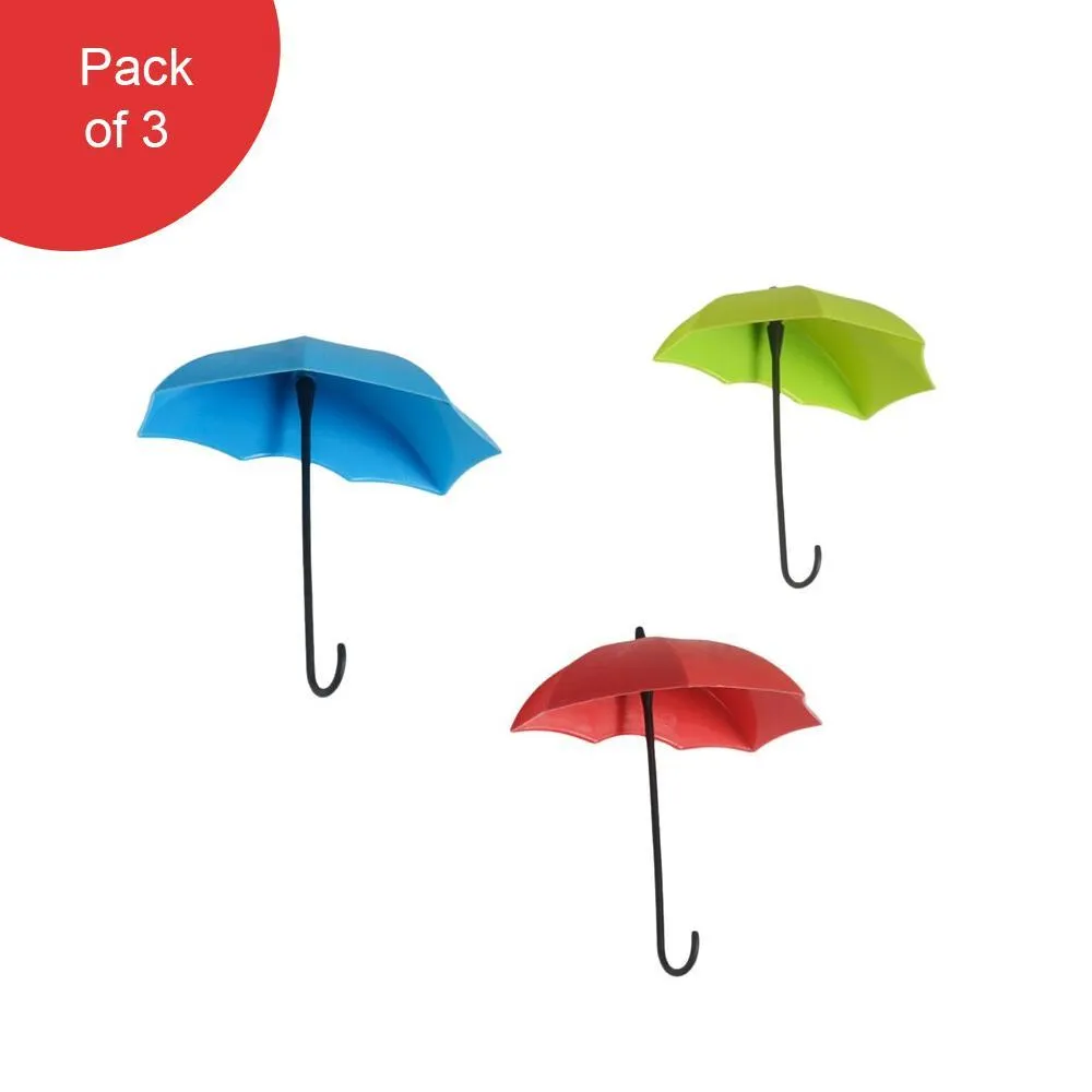 0486_3pcs/set Cute Umbrella Wall Mount Key Holder Wall Hook Hanger Organizer Durable Wall hooks bathroom kitchen Umbrella Wall Hook