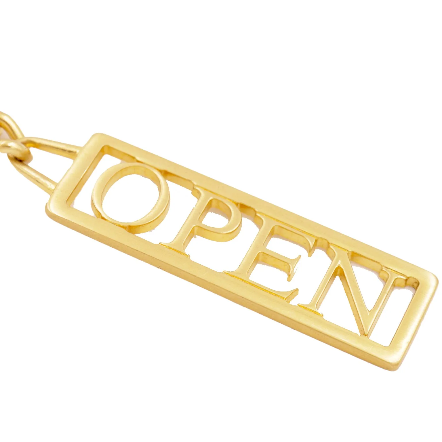 1990s Deadstock Vintage Moschino Open Gold Metal Keychain