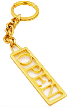1990s Deadstock Vintage Moschino Open Gold Metal Keychain