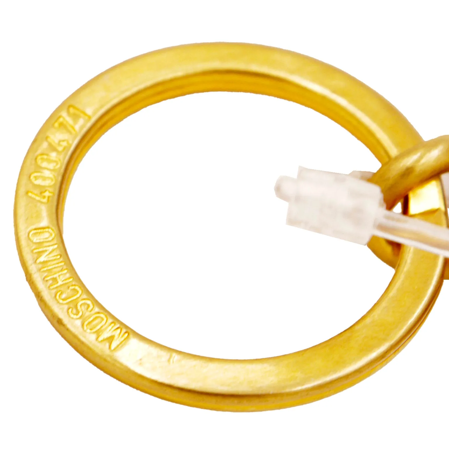 1990s Deadstock Vintage Moschino Open Gold Metal Keychain