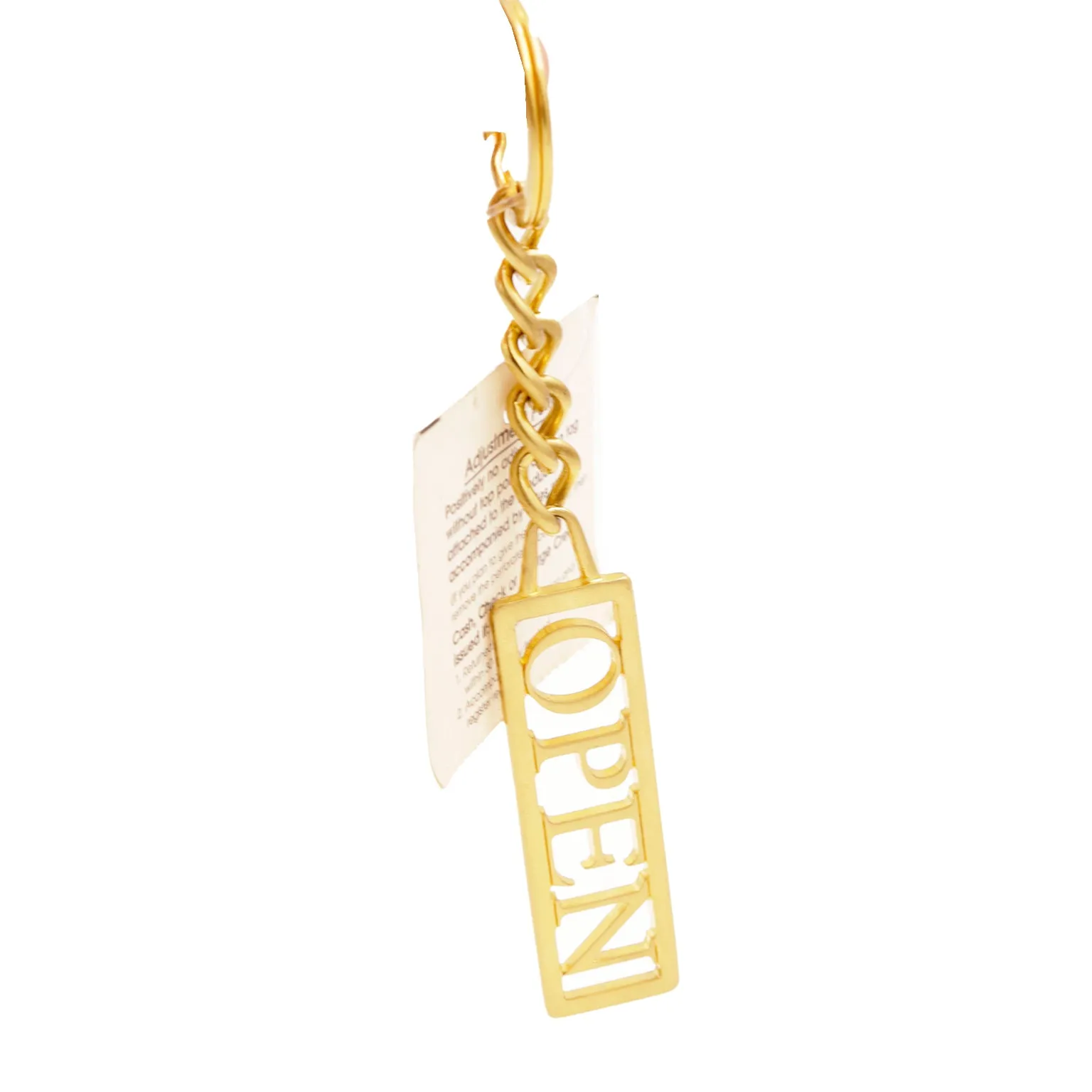 1990s Deadstock Vintage Moschino Open Gold Metal Keychain