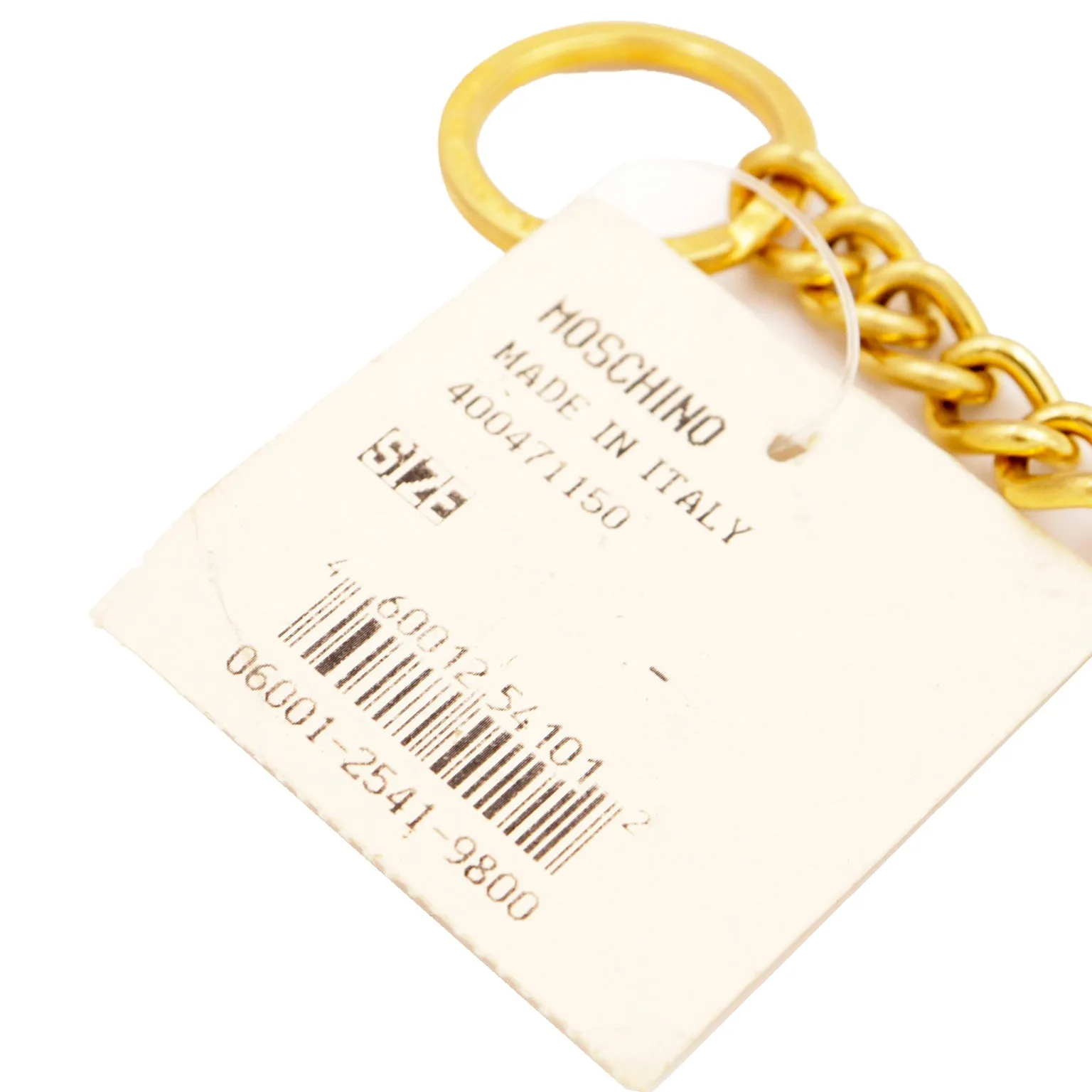 1990s Deadstock Vintage Moschino Open Gold Metal Keychain