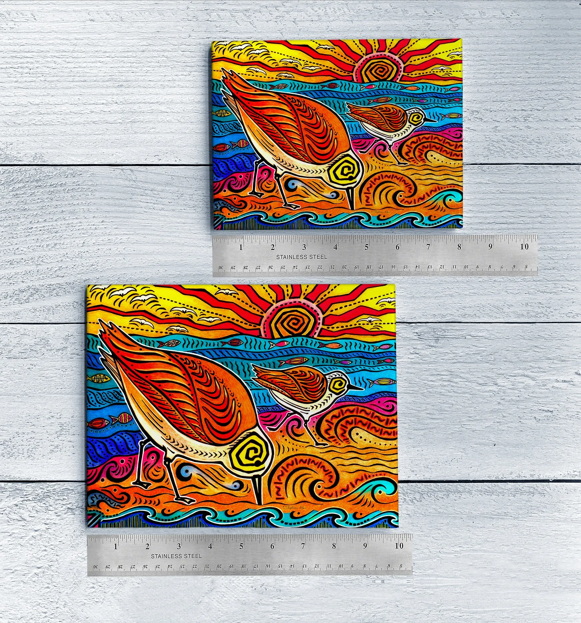 2 Sandpipers Ceramic Tile