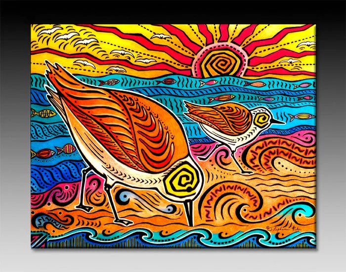 2 Sandpipers Ceramic Tile