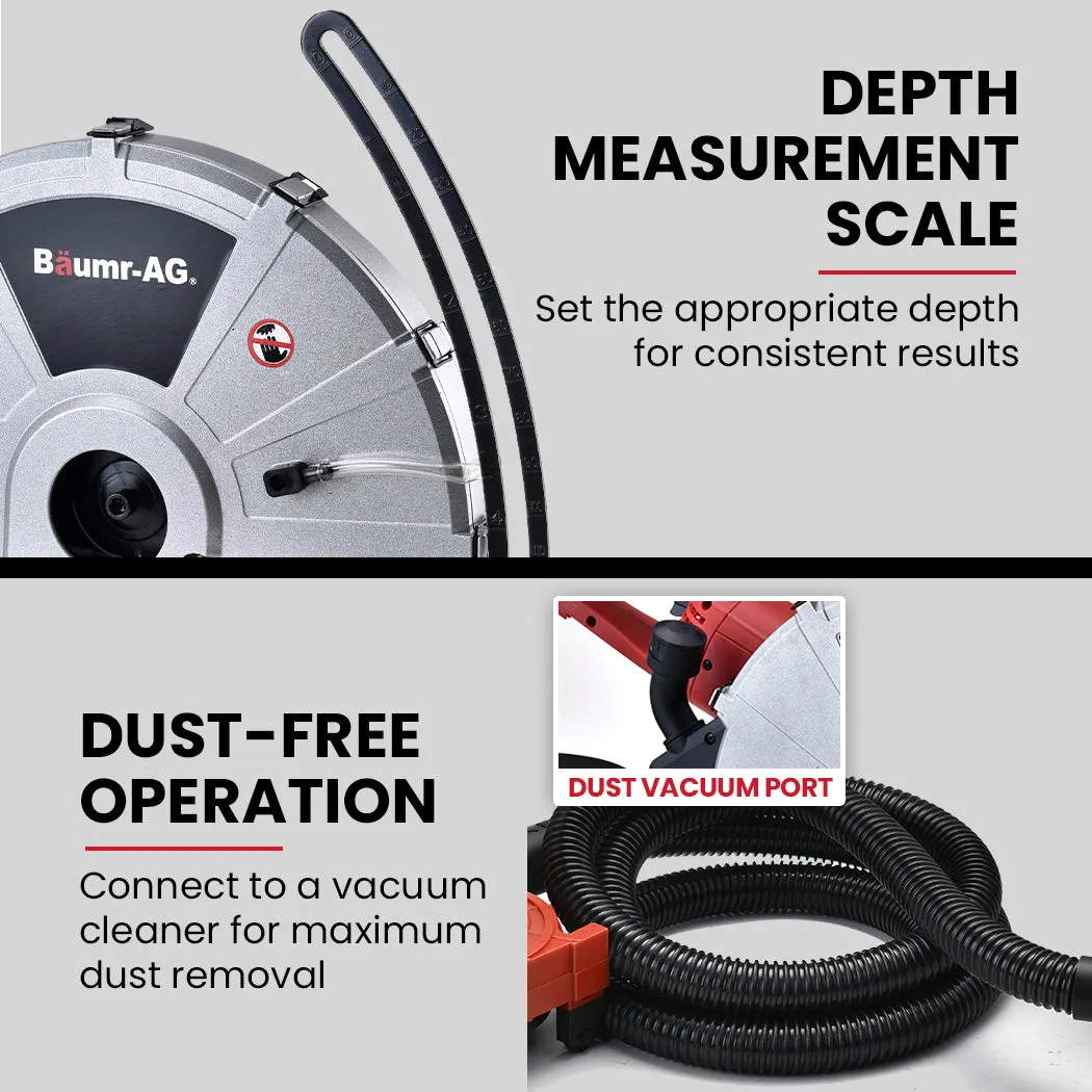 2400W Electric Concrete Saw | 355mm | Demolition Cutter Wet Dry Demo Tool | Circular Cutting | BAUMR-AG