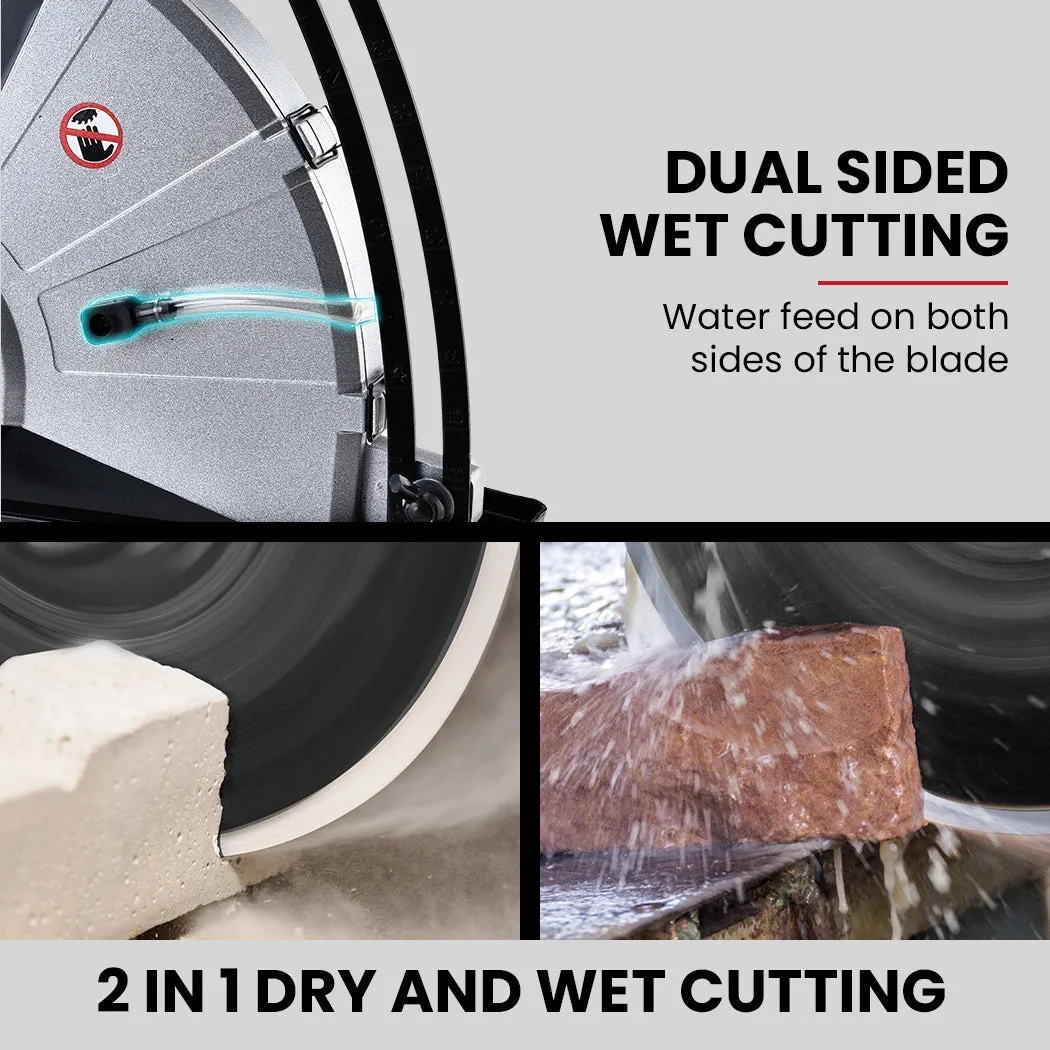 2400W Electric Concrete Saw | 355mm | Demolition Cutter Wet Dry Demo Tool | Circular Cutting | BAUMR-AG