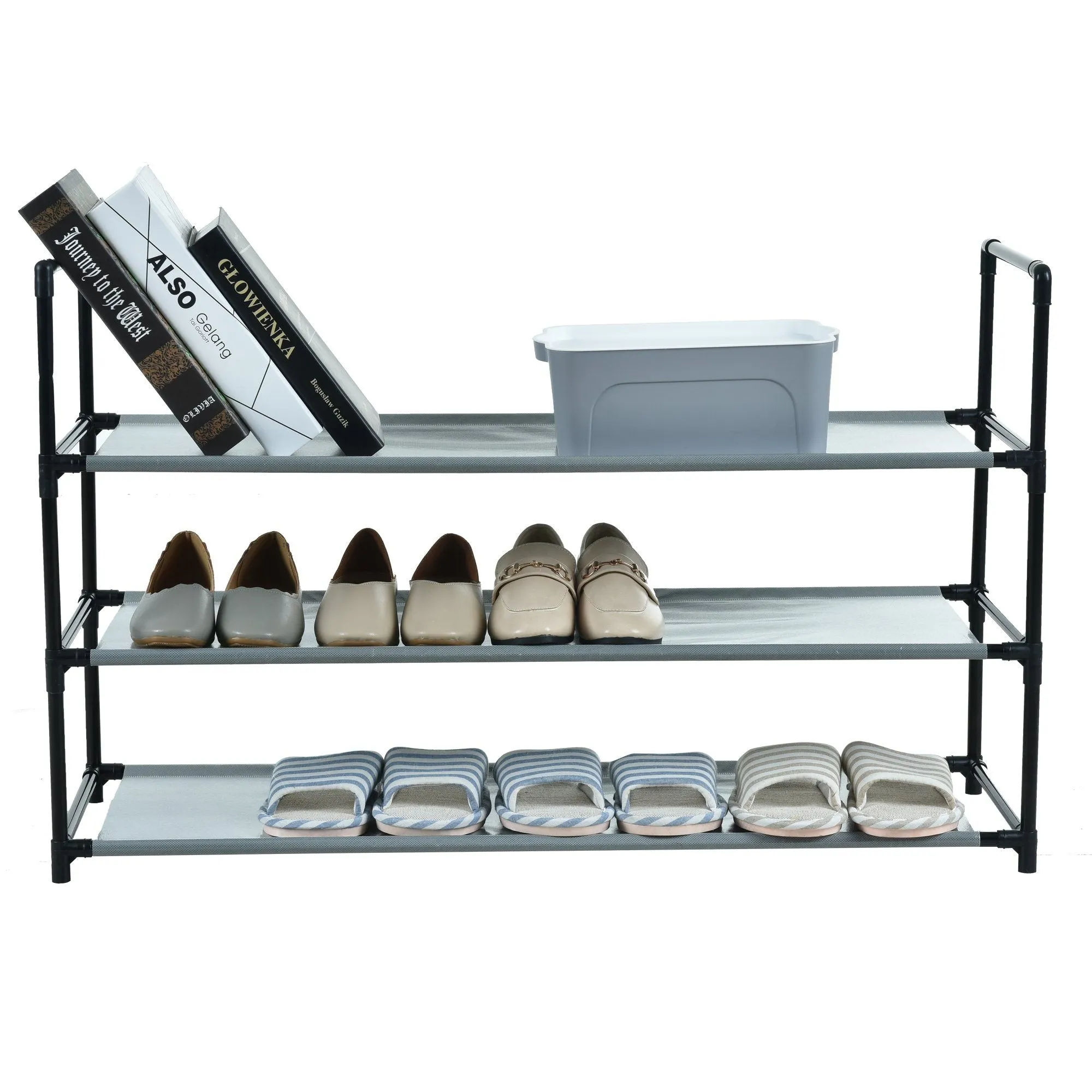 3-Tier Shoe Rack with Fabric Shelves (in-store pickup only)