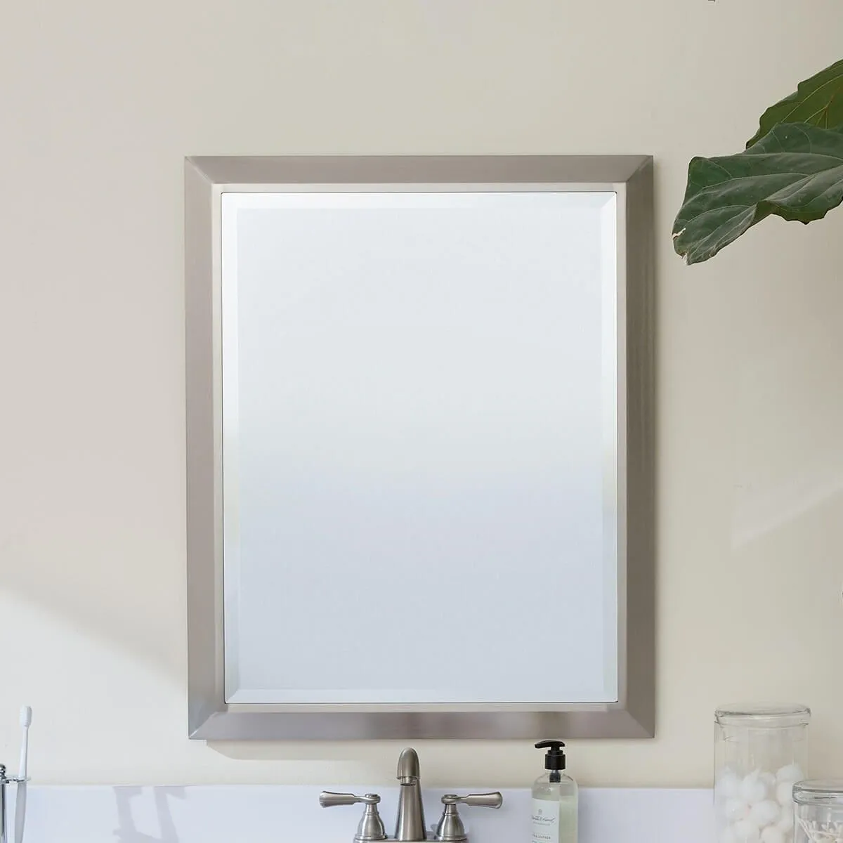 30 In. X 24 In. Wall Mirror Brushed Nickel finish