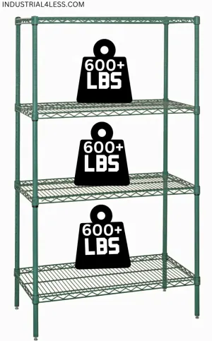 3036G | 30" x 36" Green Epoxy Shelving Unit
