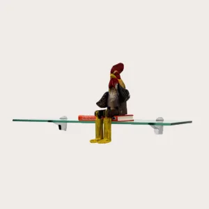4 3/4" X 21" Falcon Floating Glass Shelves - 2 Brackets Included with Each Shelf