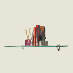 4 3/4" X 27" Cardinal Floating Glass Shelves - 2 Brackets Included with Each Shelf