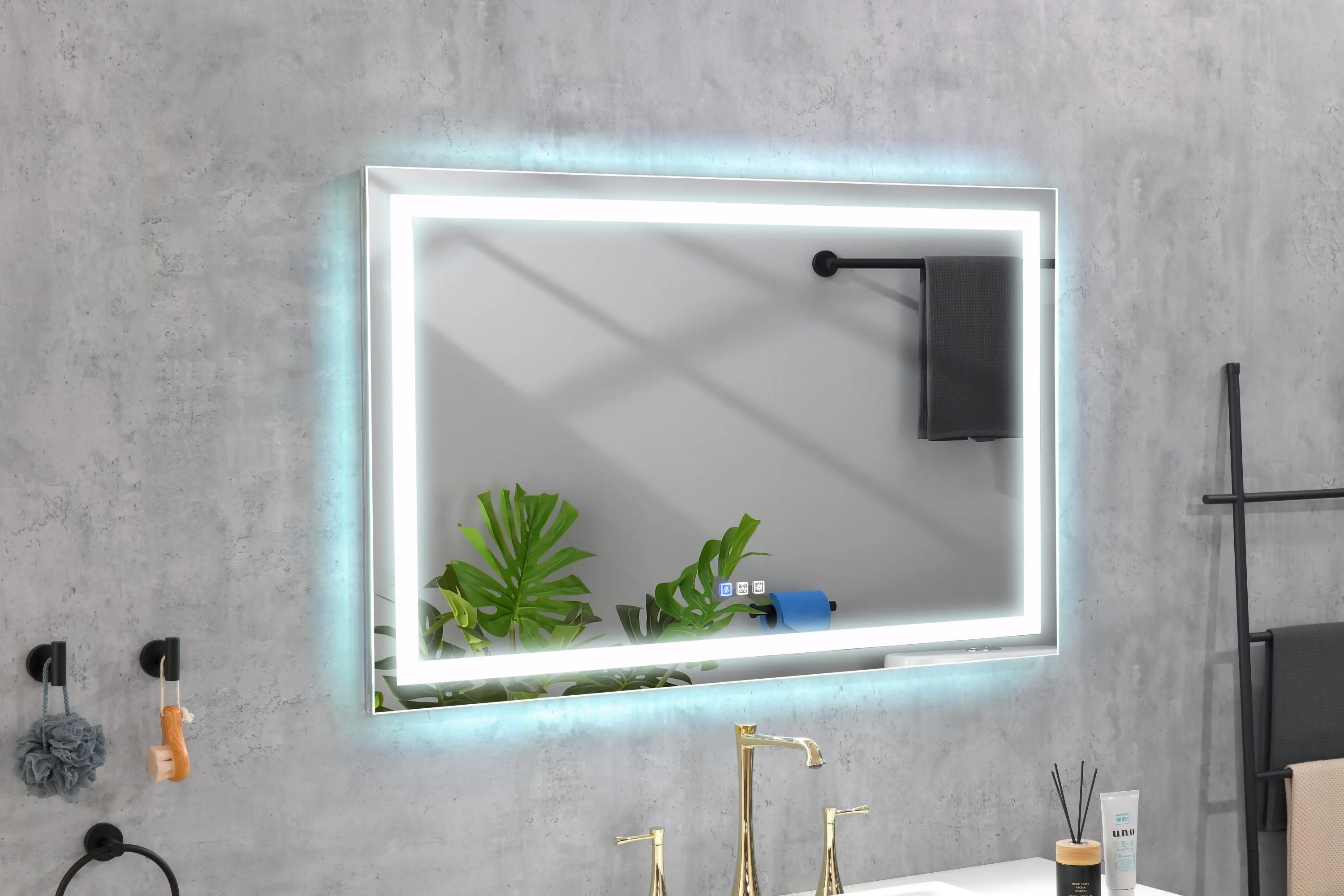 40 x 32 Inch LED Mirror Bathroom Vanity Mirrors with Lights, Wall Mounted Anti-Fog Memory Large Dimmable Front Light Makeup Mirror