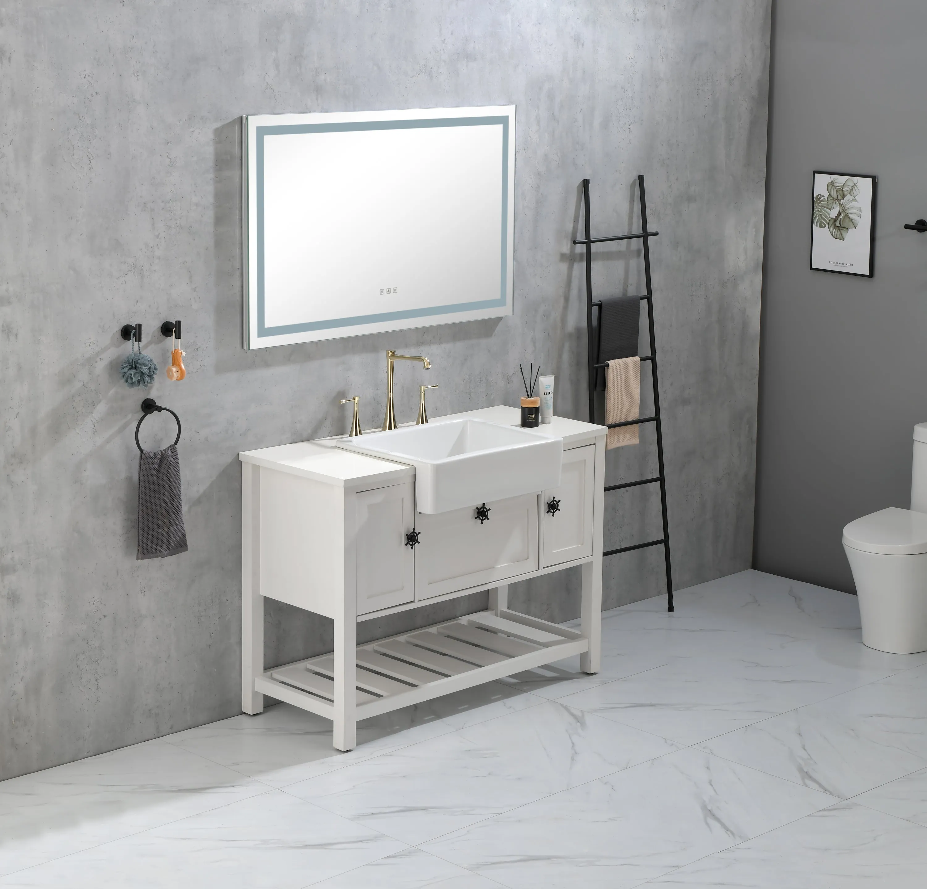 40 x 32 Inch LED Mirror Bathroom Vanity Mirrors with Lights, Wall Mounted Anti-Fog Memory Large Dimmable Front Light Makeup Mirror