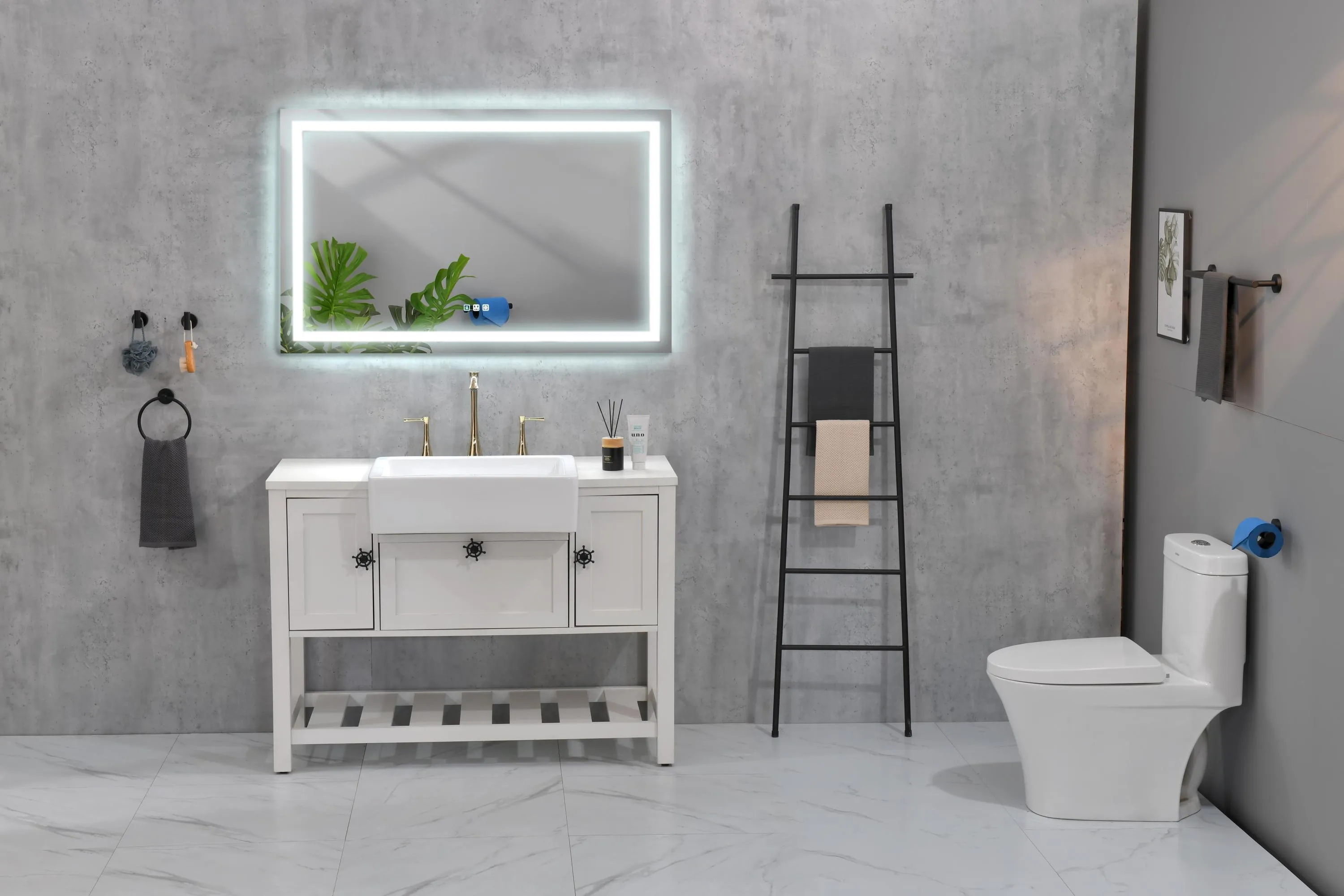 40 x 32 Inch LED Mirror Bathroom Vanity Mirrors with Lights, Wall Mounted Anti-Fog Memory Large Dimmable Front Light Makeup Mirror