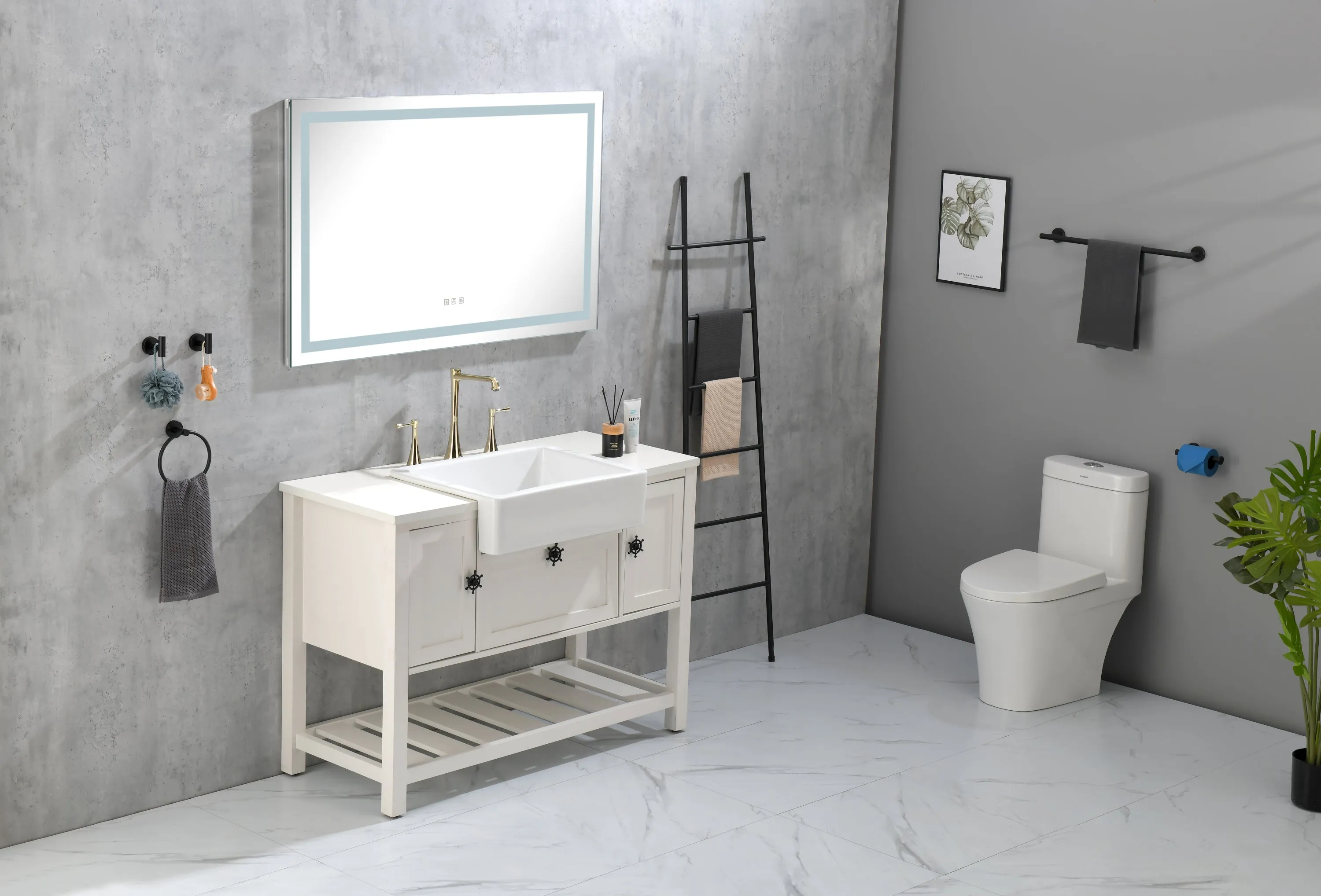 40 x 32 Inch LED Mirror Bathroom Vanity Mirrors with Lights, Wall Mounted Anti-Fog Memory Large Dimmable Front Light Makeup Mirror