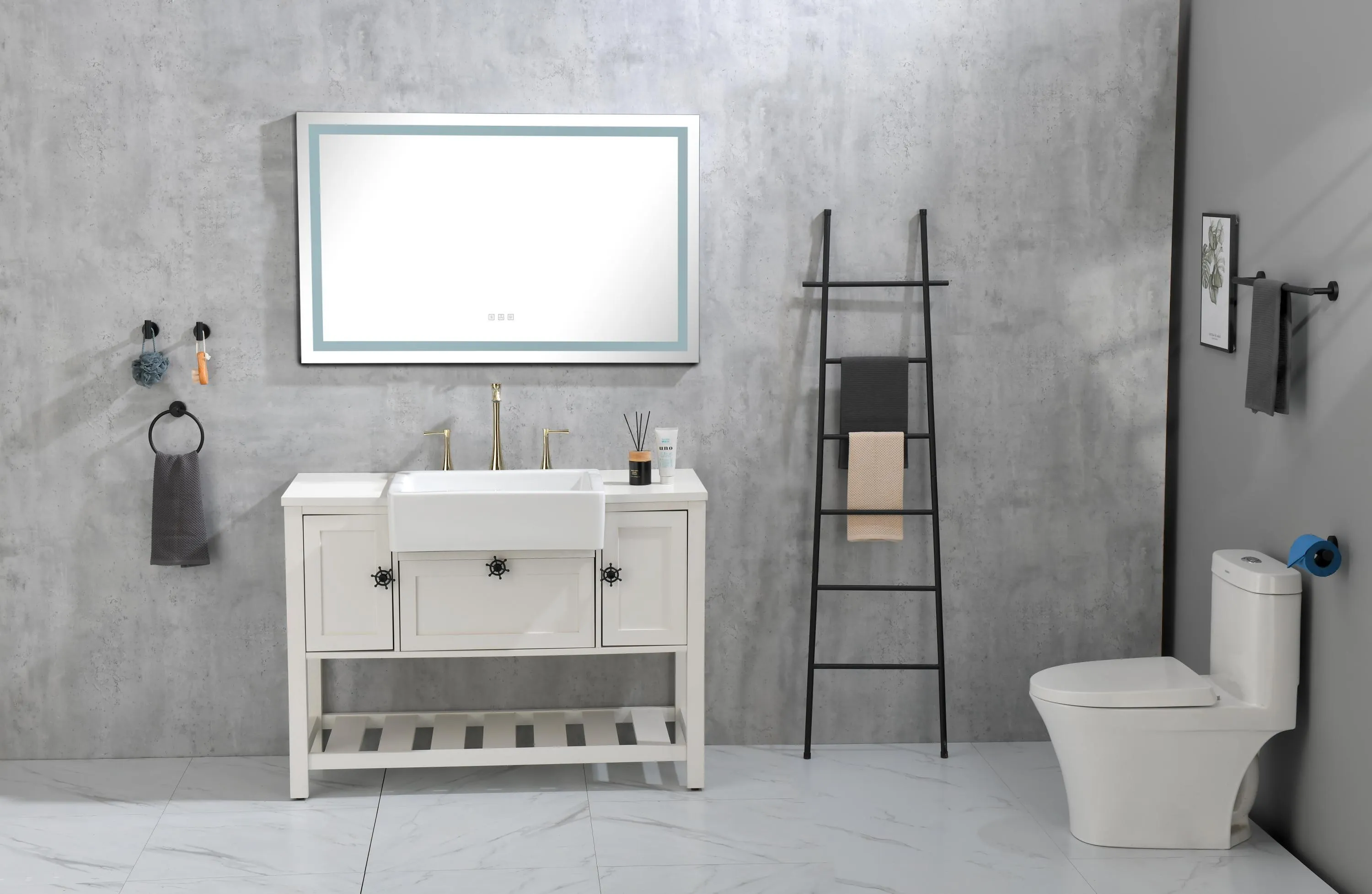 40 x 32 Inch LED Mirror Bathroom Vanity Mirrors with Lights, Wall Mounted Anti-Fog Memory Large Dimmable Front Light Makeup Mirror