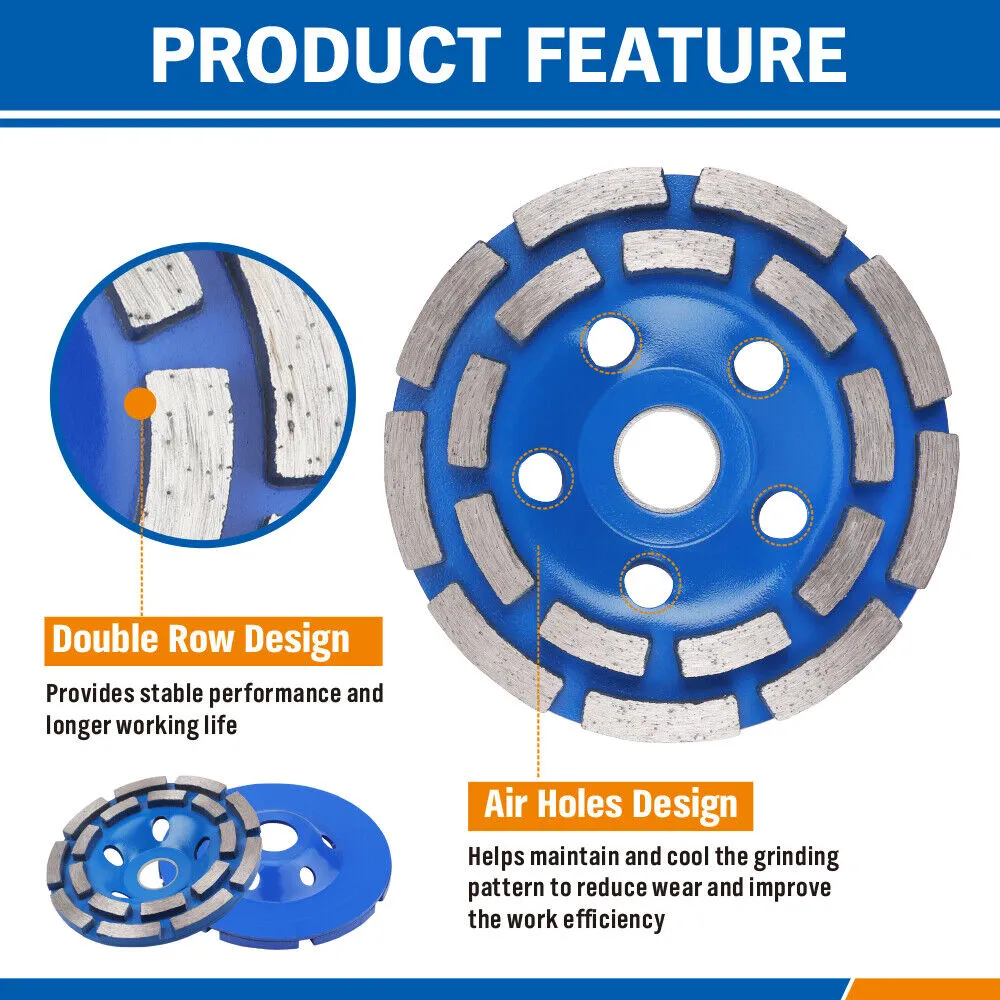 4.5inch Diamond Segment Grinding Concrete Cup Wheel Disc | Granite Stone | 115mm