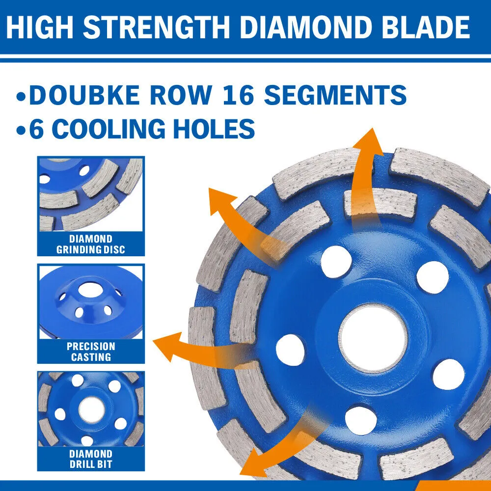 4.5inch Diamond Segment Grinding Concrete Cup Wheel Disc | Granite Stone | 115mm