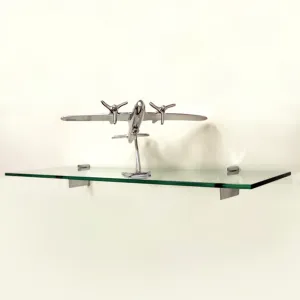 6" X 33" Raven Floating Glass Shelves - 2 Brackets Included with Each Shelf
