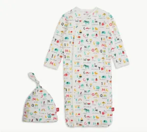 ABC Love modal magnetic cozy sleeper gown   hat set