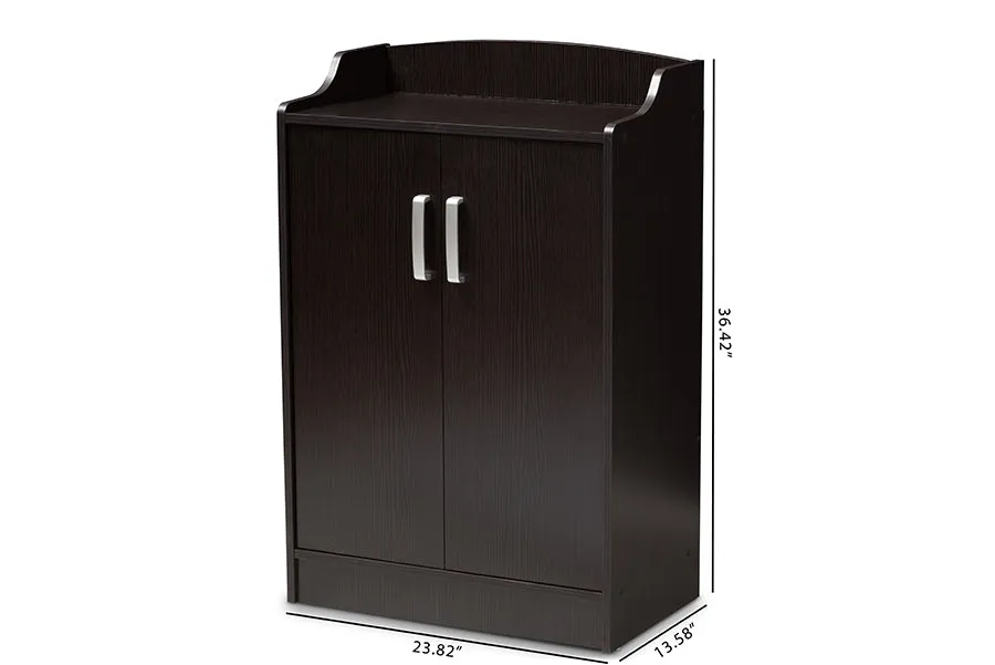 Adalwin Wenge Brown Finished Shoe Cabinet