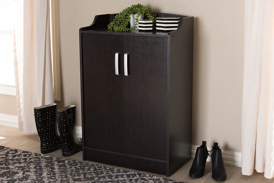 Adalwin Wenge Brown Finished Shoe Cabinet