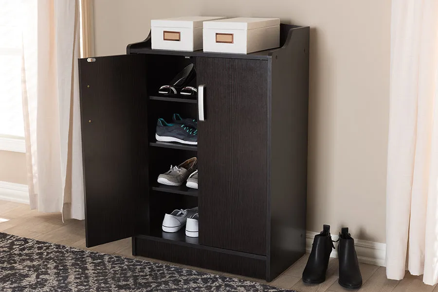 Adalwin Wenge Brown Finished Shoe Cabinet