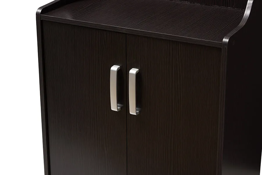Adalwin Wenge Brown Finished Shoe Cabinet