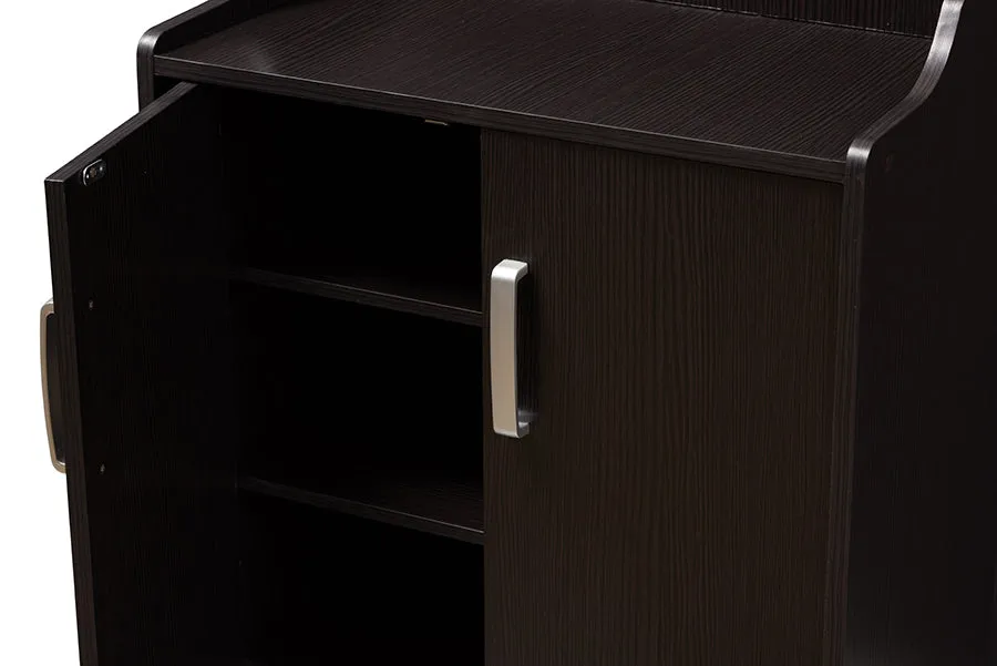 Adalwin Wenge Brown Finished Shoe Cabinet