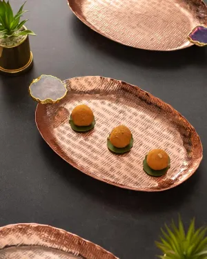Agate Brass Decorative Tray