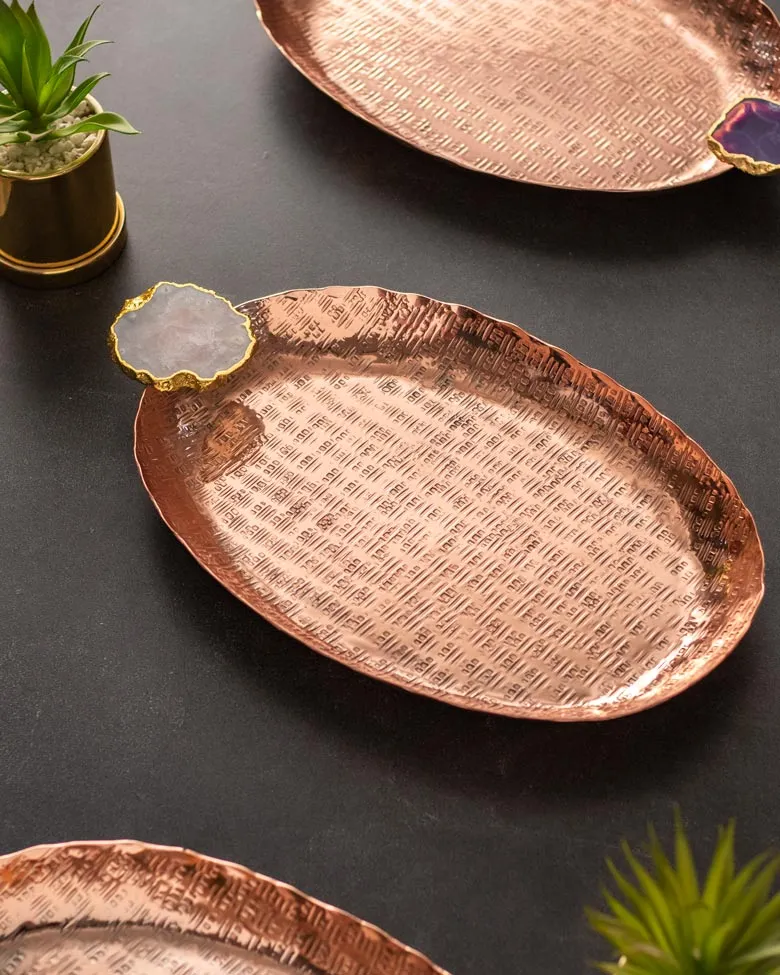 Agate Brass Decorative Tray
