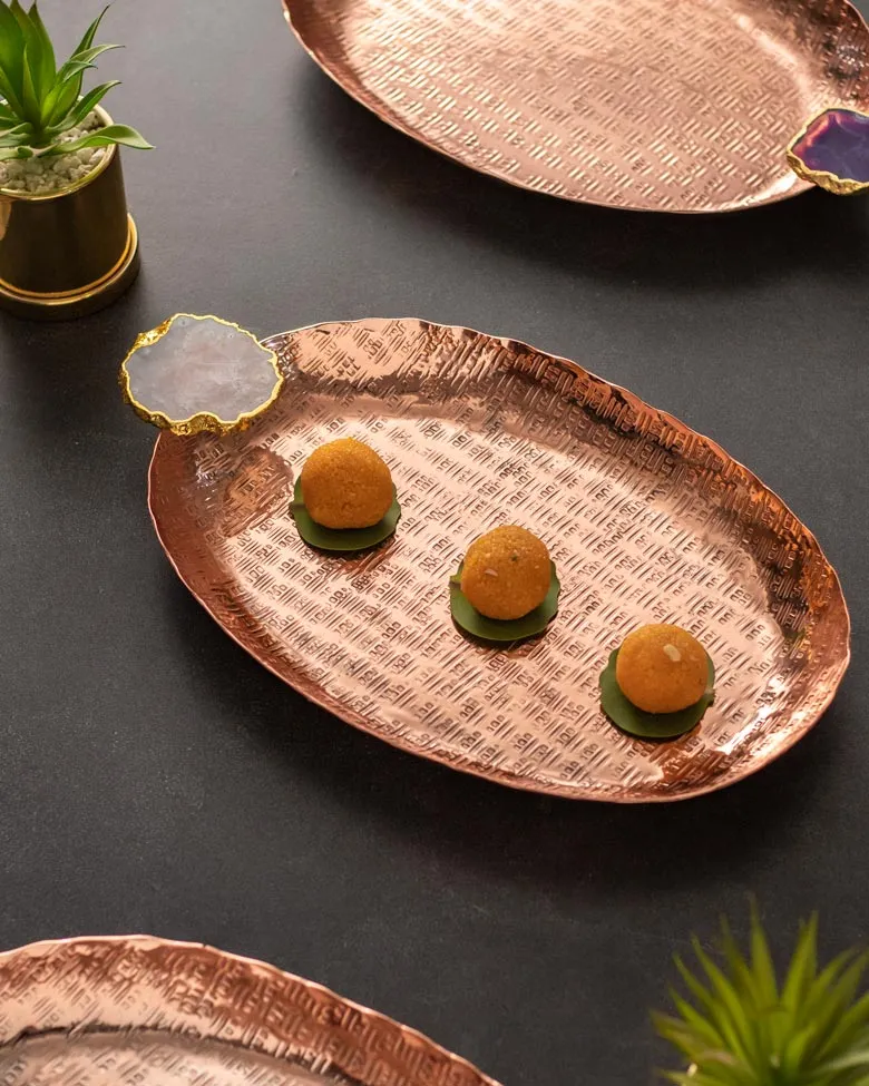 Agate Brass Decorative Tray