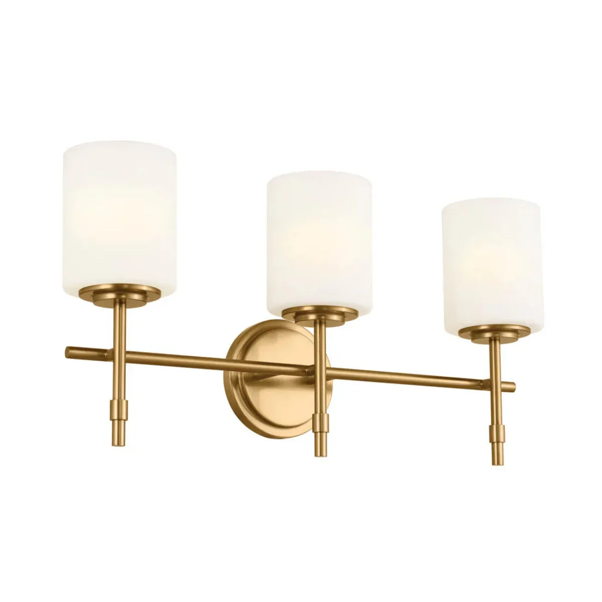 Ali 23 In 3-Lights Bathroom Vanity Light With Satin Etched Cased Opal, Gold Finish