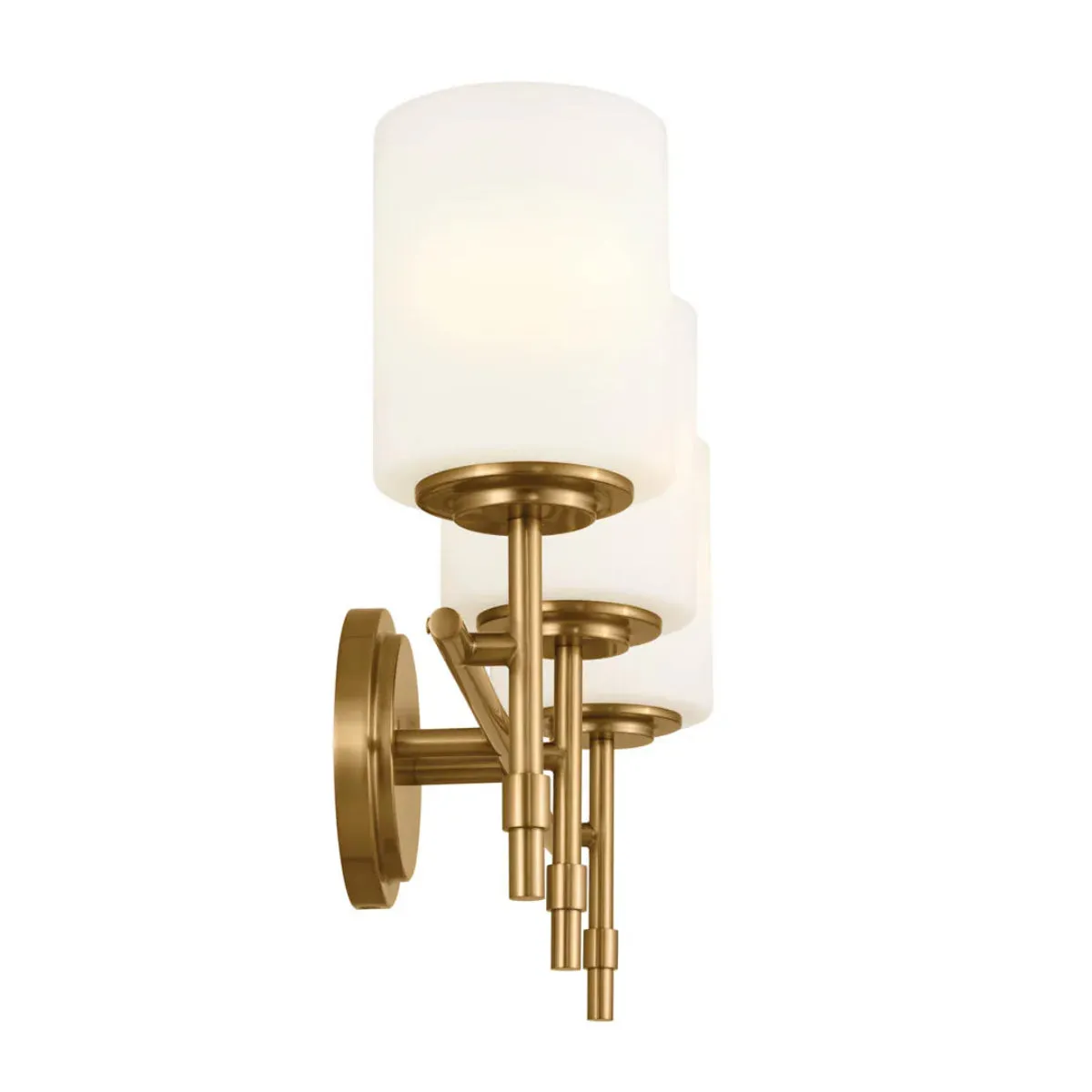 Ali 23 In 3-Lights Bathroom Vanity Light With Satin Etched Cased Opal, Gold Finish