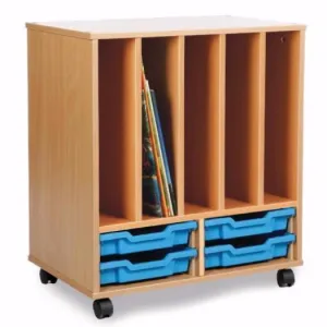 Allsorts Storage Bookholder   4 Shallow Trays