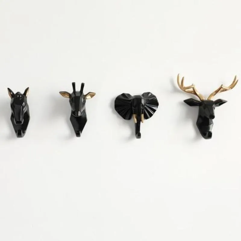 Animals Head Hooks For Wall (4 Pcs Set)