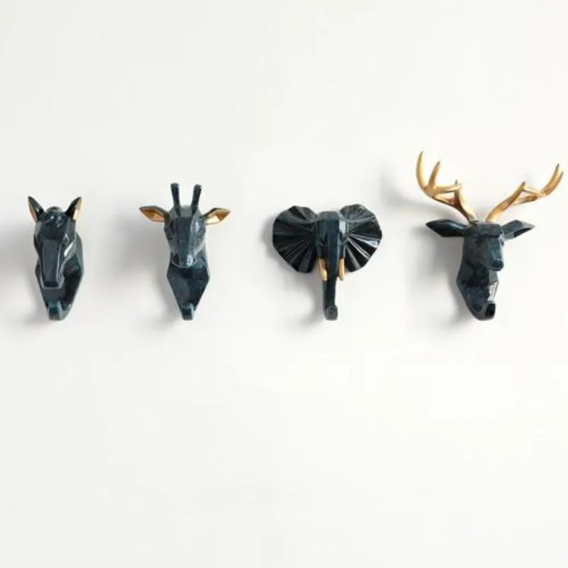 Animals Head Hooks For Wall (4 Pcs Set)