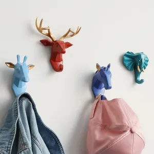 Animals Head Hooks For Wall (4 Pcs Set)