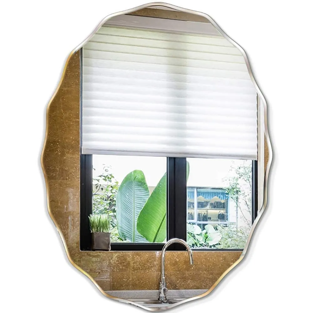ARYAANSH New Oval Beveled Wall Mirror | Glass Oval Bevelled Wall Mount Mirror Decorative Mirror