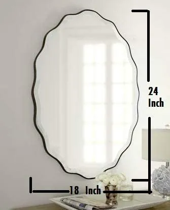 ARYAANSH New Oval Beveled Wall Mirror | Glass Oval Bevelled Wall Mount Mirror Decorative Mirror