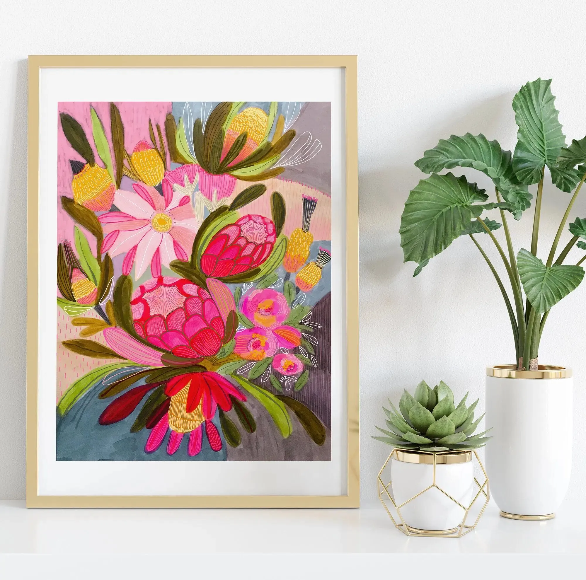 Australian Flowers Botanical Wall Art Gift Set