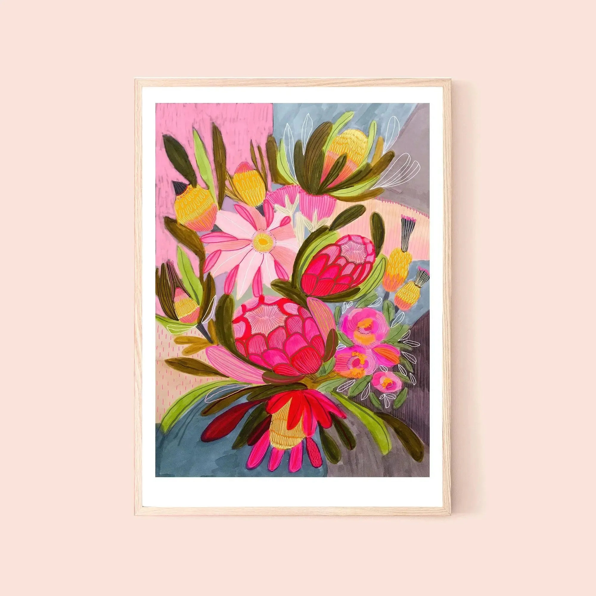 Australian Flowers Botanical Wall Art Gift Set