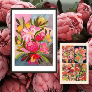 Australian Flowers Botanical Wall Art Gift Set