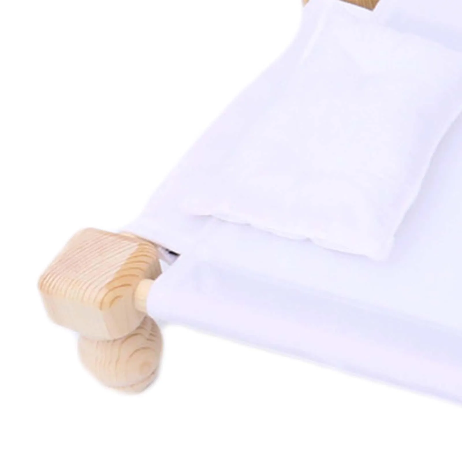 Babymoon Velvet Cover Wooden Bed | Wooden Properties | Pillow | Baby Photoshoot Props | White