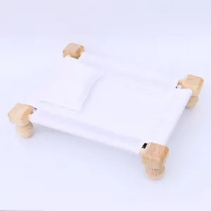 Babymoon Velvet Cover Wooden Bed | Wooden Properties | Pillow | Baby Photoshoot Props | White