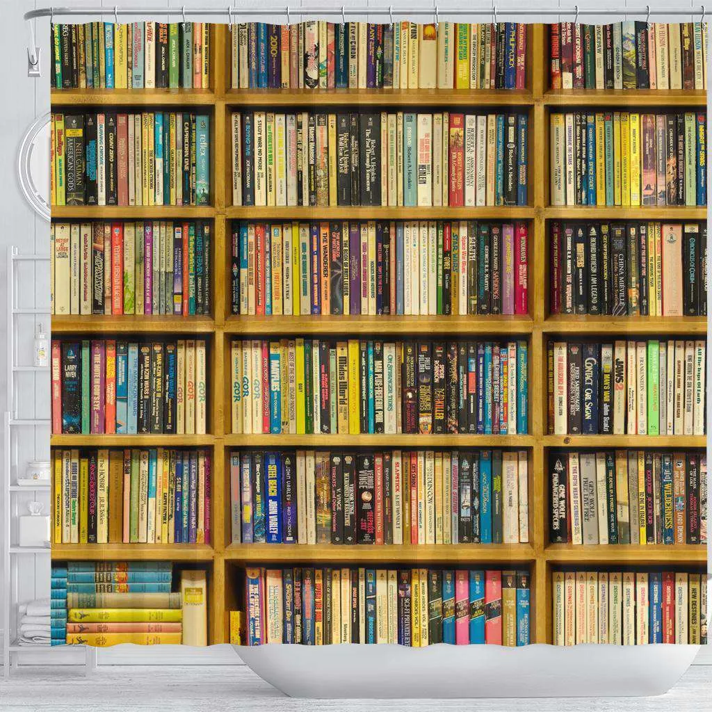 Bookshelf Bookish Curtain