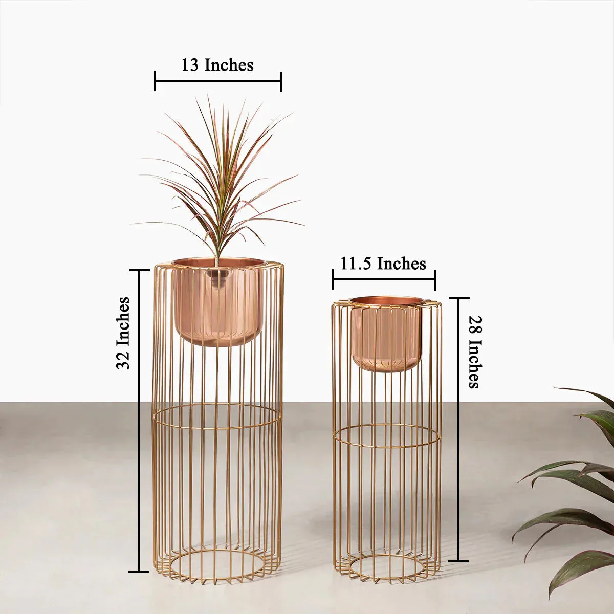 Botanic Couture Planters Set of 2 - Rose Gold