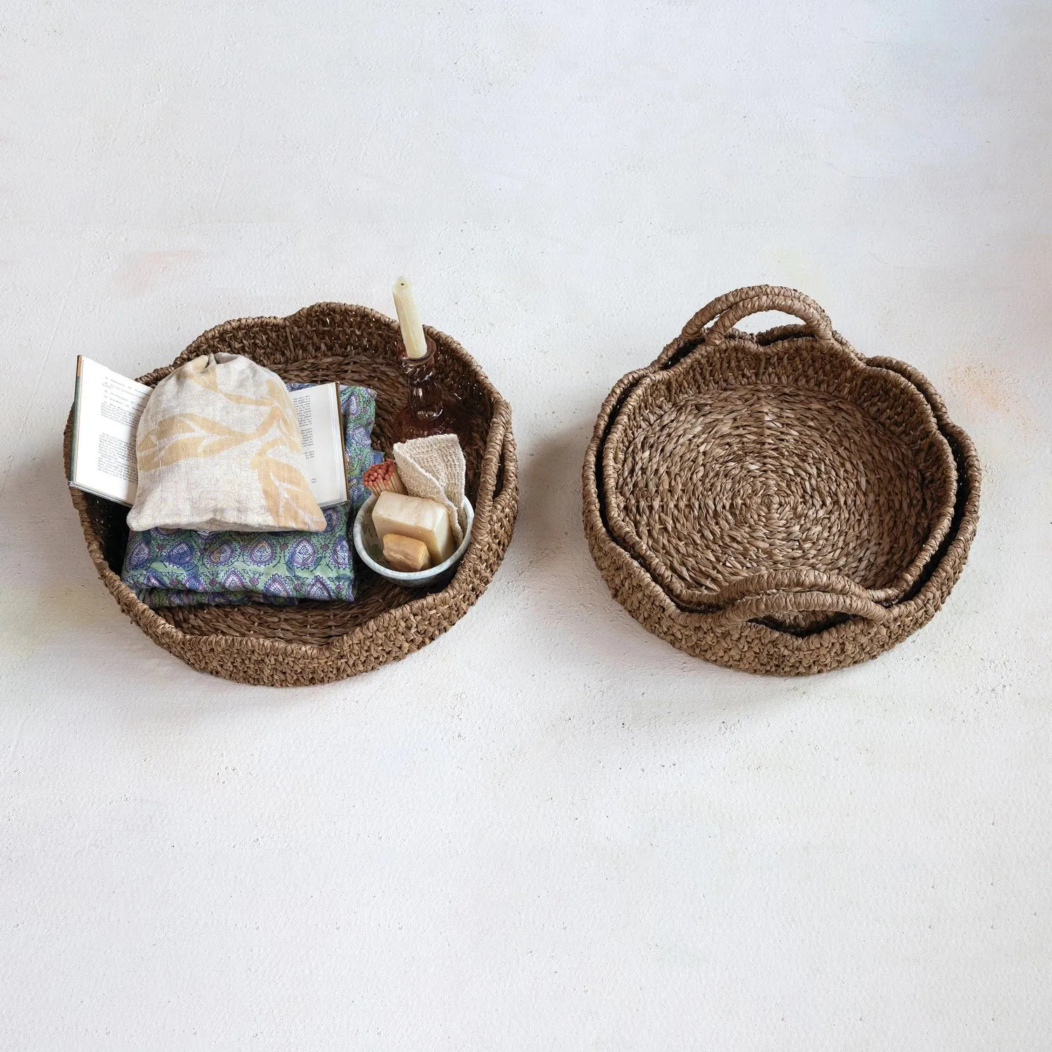 BRAIDED BANKUAN AND RATTAN TRAY (SMALL)